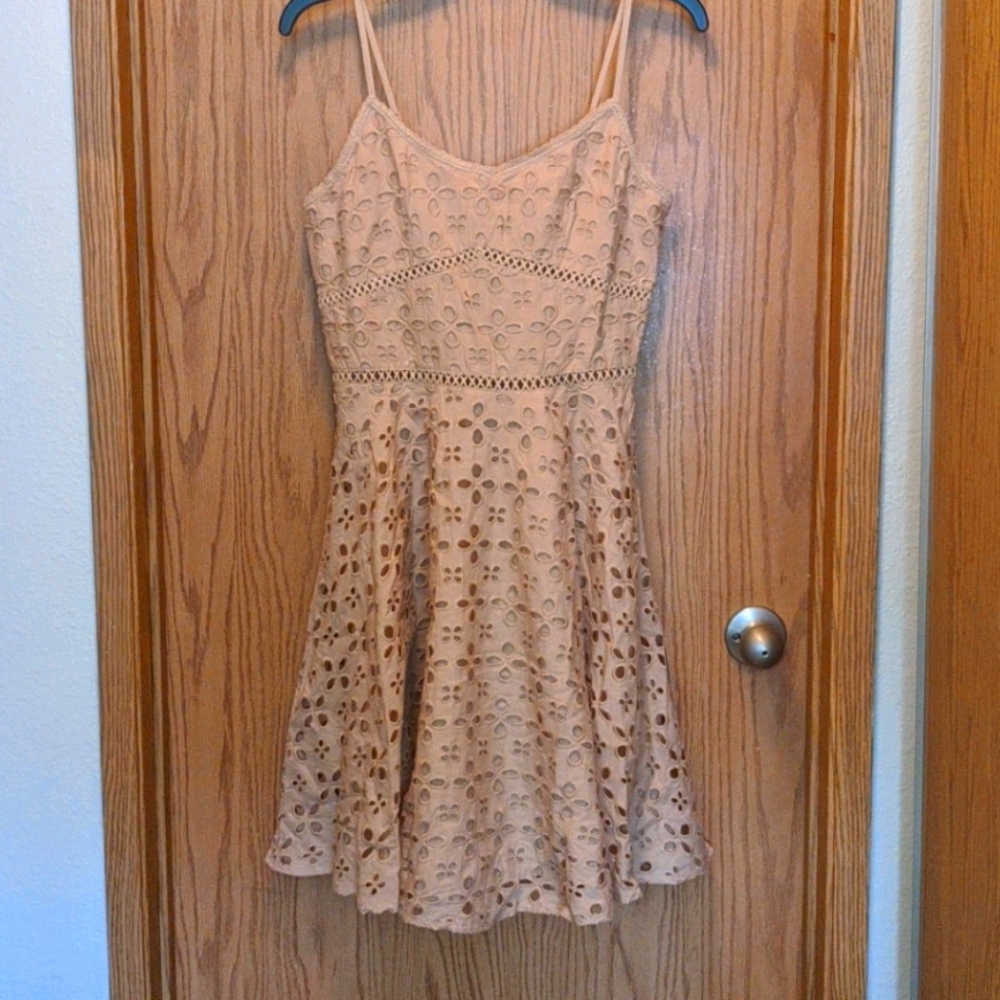 Venus Eyelet Dress - Tan